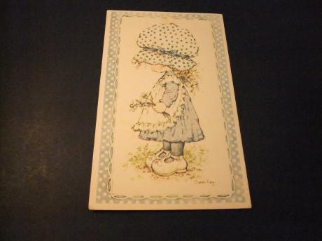 Holly Hobbie fictief meisjesfiguur (met lapjesjurk en grote hoed)